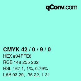 Código de color: CMYK 42 / 0 / 9 / 0 | qconv.com