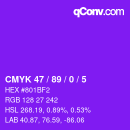 Color code: CMYK 47 / 89 / 0 / 5 | qconv.com