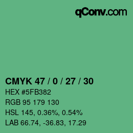 Color code: CMYK 47 / 0 / 27 / 30 | qconv.com