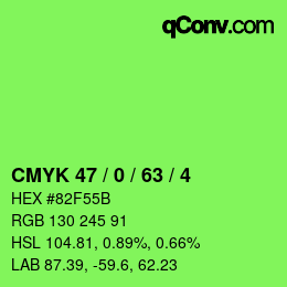 Color code: CMYK 47 / 0 / 63 / 4 | qconv.com