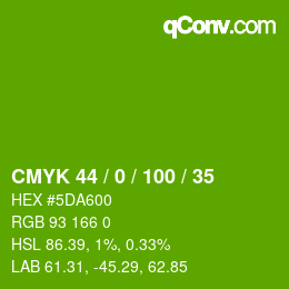 Color code: CMYK 44 / 0 / 100 / 35 | qconv.com