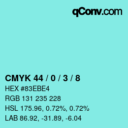 Código de color: CMYK 44 / 0 / 3 / 8 | qconv.com