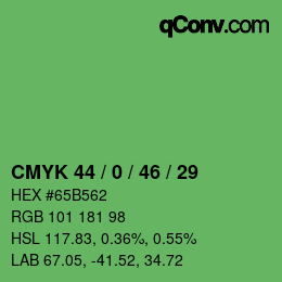 Código de color: CMYK 44 / 0 / 46 / 29 | qconv.com