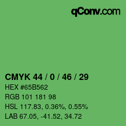 Código de color: CMYK 44 / 0 / 46 / 29 | qconv.com