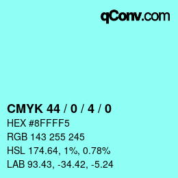 Color code: CMYK 44 / 0 / 4 / 0 | qconv.com