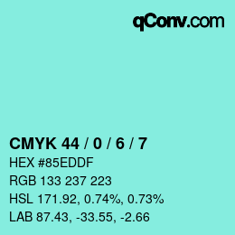 Color code: CMYK 44 / 0 / 6 / 7 | qconv.com