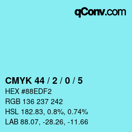 Código de color: CMYK 44 / 2 / 0 / 5 | qconv.com