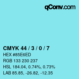 Color code: CMYK 44 / 3 / 0 / 7 | qconv.com