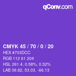 Color code: CMYK 45 / 70 / 0 / 20 | qconv.com