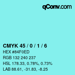 Color code: CMYK 45 / 0 / 1 / 6 | qconv.com