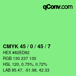 Código de color: CMYK 45 / 0 / 45 / 7 | qconv.com