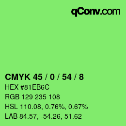 Color code: CMYK 45 / 0 / 54 / 8 | qconv.com