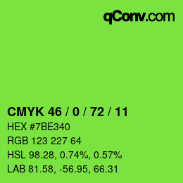 Code couleur: CMYK 46 / 0 / 72 / 11 | qconv.com