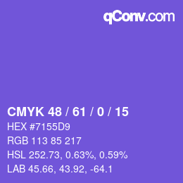 Código de color: CMYK 48 / 61 / 0 / 15 | qconv.com