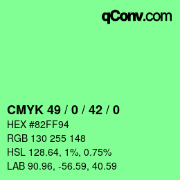 Código de color: CMYK 49 / 0 / 42 / 0 | qconv.com