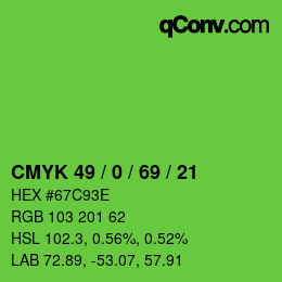 Color code: CMYK 49 / 0 / 69 / 21 | qconv.com