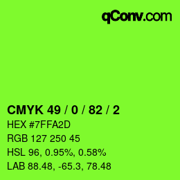 Código de color: CMYK 49 / 0 / 82 / 2 | qconv.com