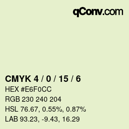 カラーコード: CMYK 4 / 0 / 15 / 6 | qconv.com