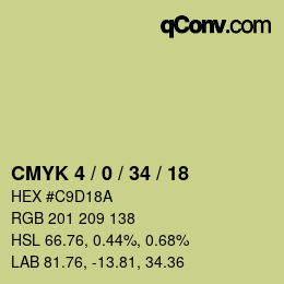 Code couleur: CMYK 4 / 0 / 34 / 18 | qconv.com