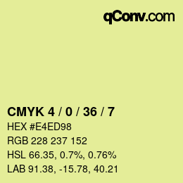 カラーコード: CMYK 4 / 0 / 36 / 7 | qconv.com