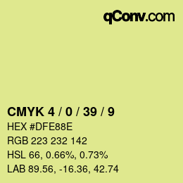 Farbcode: CMYK 4 / 0 / 39 / 9 | qconv.com