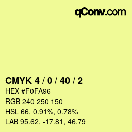 カラーコード: CMYK 4 / 0 / 40 / 2 | qconv.com