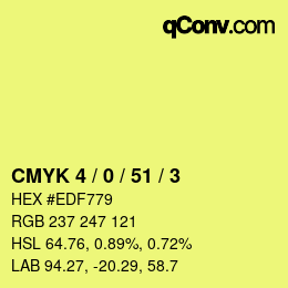 Farbcode: CMYK 4 / 0 / 51 / 3 | qconv.com