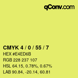 Color code: CMYK 4 / 0 / 55 / 7 | qconv.com