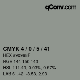 Color code: CMYK 4 / 0 / 5 / 41 | qconv.com