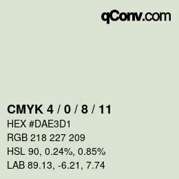 カラーコード: CMYK 4 / 0 / 8 / 11 | qconv.com