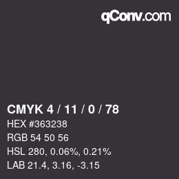 Color code: CMYK 4 / 11 / 0 / 78 | qconv.com