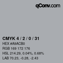 Color code: CMYK 4 / 2 / 0 / 31 | qconv.com