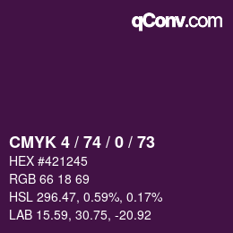 Color code: CMYK 4 / 74 / 0 / 73 | qconv.com