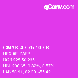 カラーコード: CMYK 4 / 76 / 0 / 8 | qconv.com