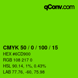 Código de color: CMYK 50 / 0 / 100 / 15 | qconv.com