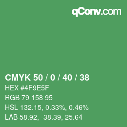 Código de color: CMYK 50 / 0 / 40 / 38 | qconv.com