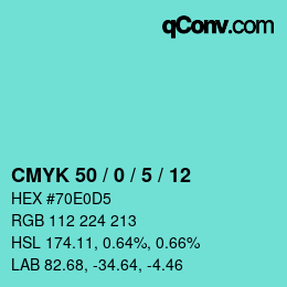 Color code: CMYK 50 / 0 / 5 / 12 | qconv.com