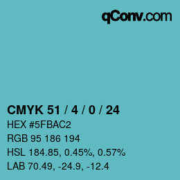 Color code: CMYK 51 / 4 / 0 / 24 | qconv.com