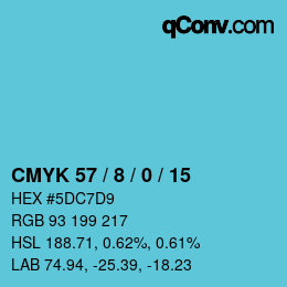 Código de color: CMYK 57 / 8 / 0 / 15 | qconv.com