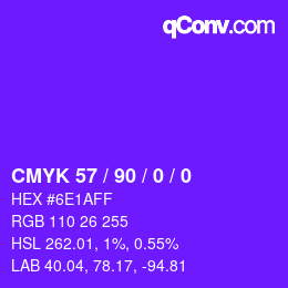 カラーコード: CMYK 57 / 90 / 0 / 0 | qconv.com