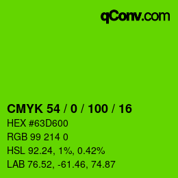 Código de color: CMYK 54 / 0 / 100 / 16 | qconv.com