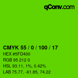 Color code: CMYK 55 / 0 / 100 / 17 | qconv.com