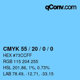 Color code: CMYK 55 / 20 / 0 / 0 | qconv.com