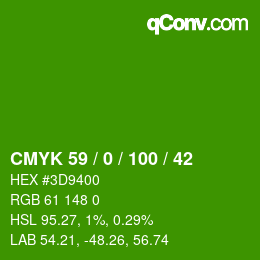 Color code: CMYK 59 / 0 / 100 / 42 | qconv.com