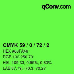 Color code: CMYK 59 / 0 / 72 / 2 | qconv.com