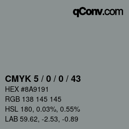 Código de color: CMYK 5 / 0 / 0 / 43 | qconv.com