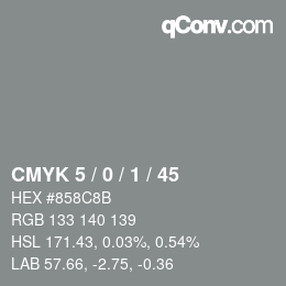 Código de color: CMYK 5 / 0 / 1 / 45 | qconv.com