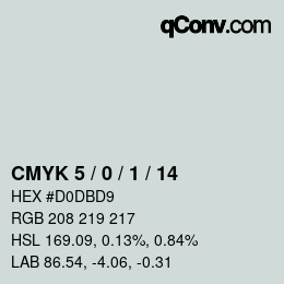 カラーコード: CMYK 5 / 0 / 1 / 14 | qconv.com