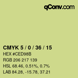 Código de color: CMYK 5 / 0 / 36 / 15 | qconv.com