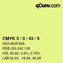 Color code: CMYK 5 / 0 / 43 / 5 | qconv.com